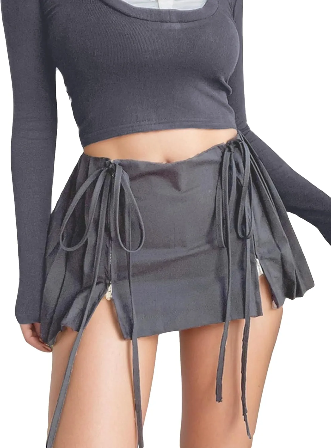 Y2K Skirt Pleated Low Rise Mini Skirt Sexy Preppy Coquette Micro Skirts Rave Skirts for Women